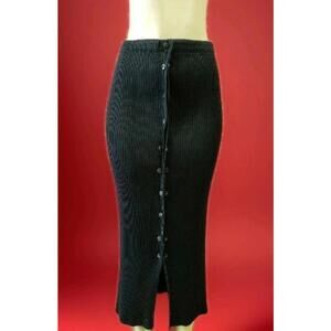 ISSEY MIYAKE  Stretch MIDI Women's Black SKIRT Size S